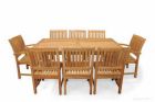 Teak Patio Dining Set for 8 Rectangular Table 8 Millbrook Chairs | Premium Teak