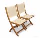 Teak Folding Providence Chair no arms Cream Batyline Sling Fabric